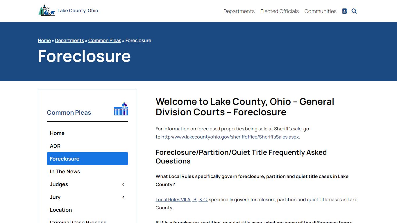 Foreclosure - Common Pleas